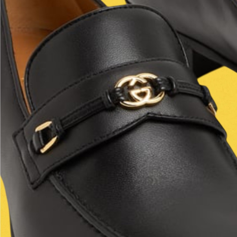 Brand New Gucci Black Loafers with Gold Detail - ( No Low Ball Offers Please ) - Picture 3 of 10